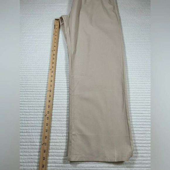 NWT Cream Straight Leg Linen Blend Pants w/ Elastic Waist and Relaxed Fit. XL - Picture 8 of 10